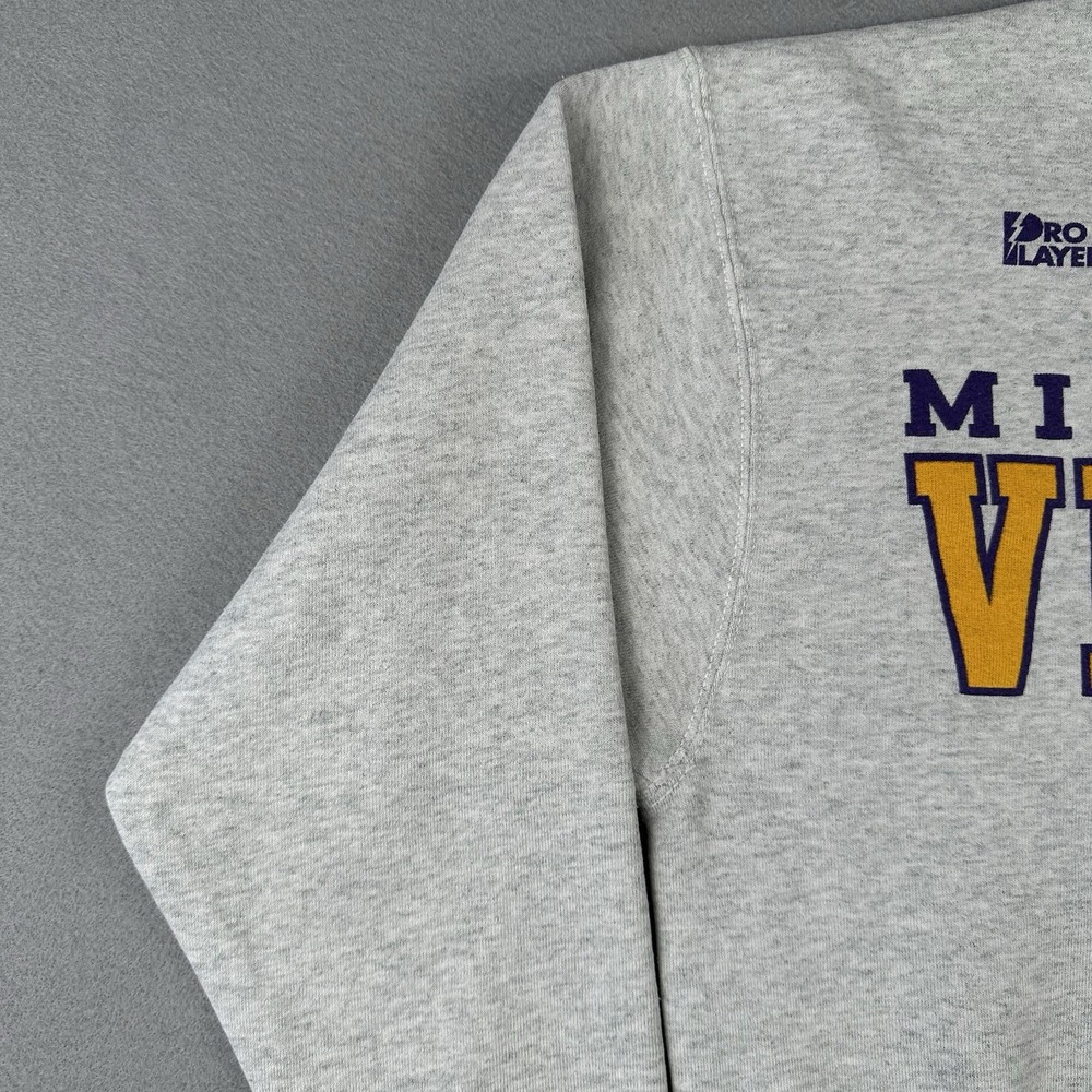 Vintage 90s Minnesota Vikings Sweatshirt Men's Medium Gray Pro Player 1996 - Picture 6 of 16